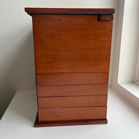 NWOB Lori Greiner 'For Your Ease Only' large, felt-lined wooden jewelry Box - Picture 6 of 16